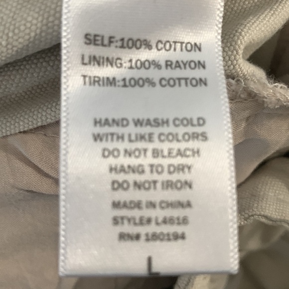 NWOT By Together 100% Cotton Pleaded Cream Pants Size L. 228 - Picture 8 of 11